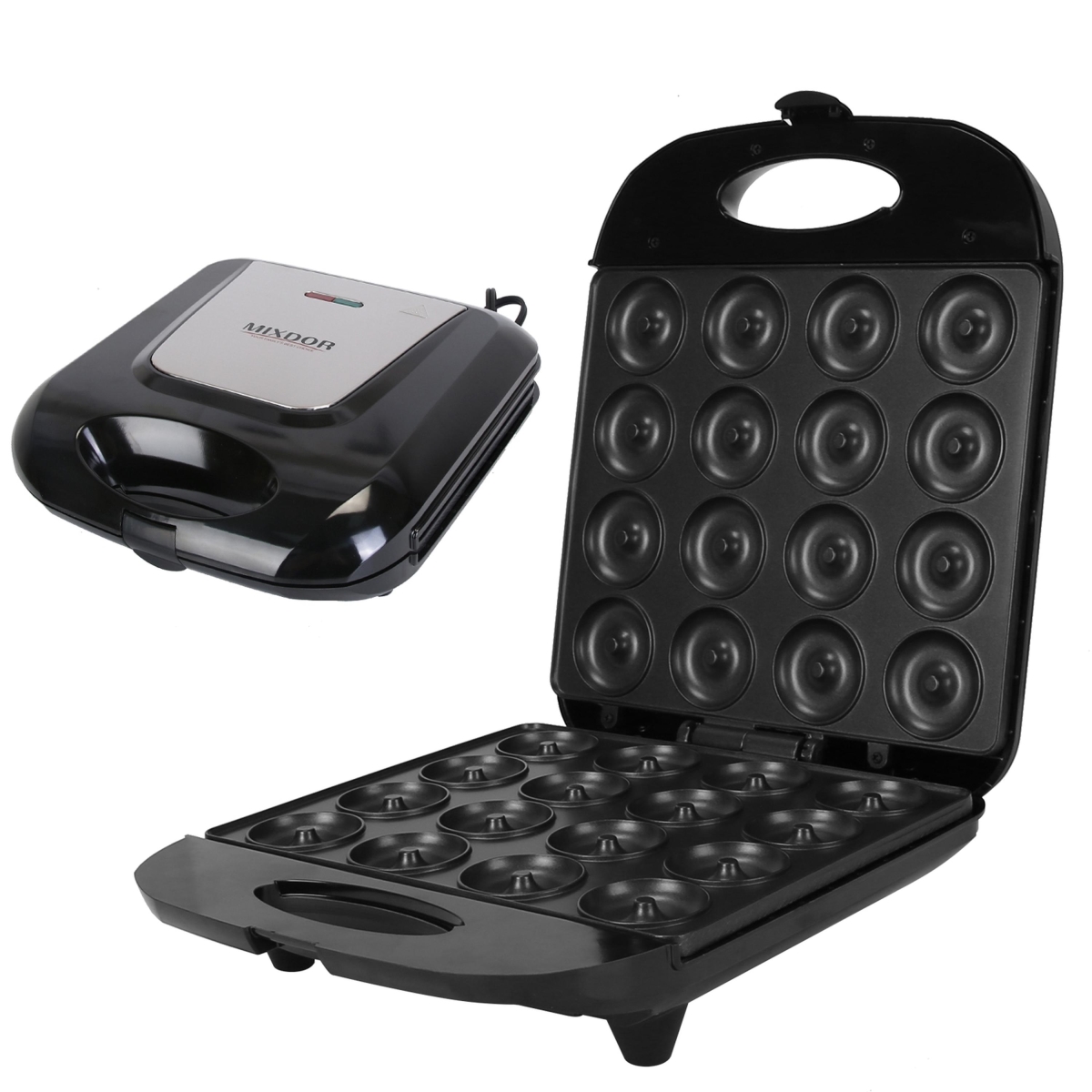 Picture of Fresh Fab Finds FFF-Black-GPCT4796 Mini Donut Maker Machine, 16 Doughnut Holes, Non-Stick Coating, Double-Side Heating - Black