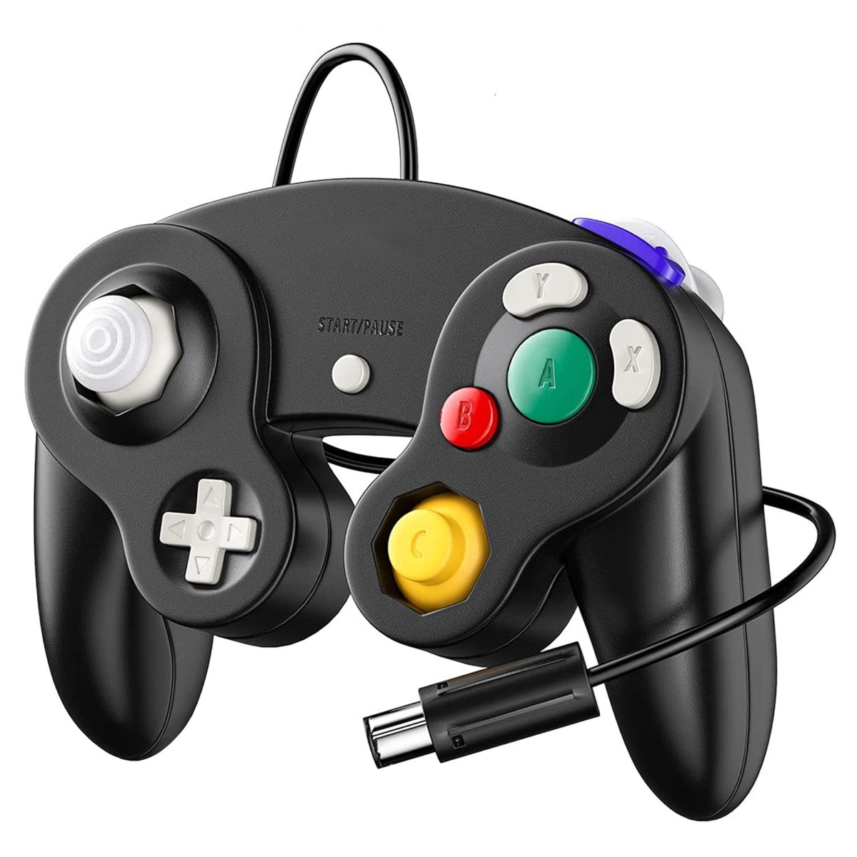 FFF-GPCT536 Shock Wired Controller Gamepad, Compatible with Nintendo Wii Game Cube - Black - One Size