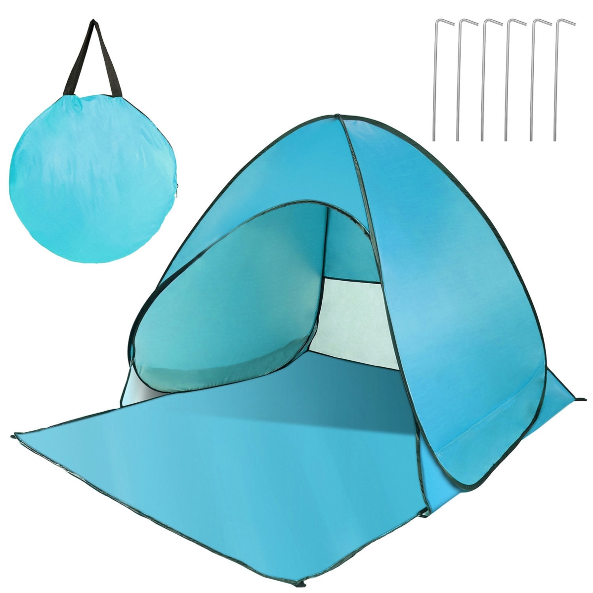 FFF-Green-GPCT2478 Pop Up Beach Tent, Sun Shade Shelter for Outdoor Beach Camping Fishing - Green - One Size
