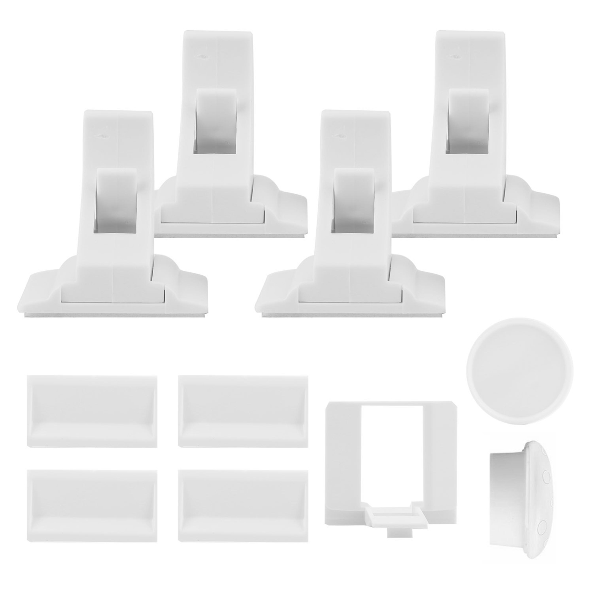 Magnetic Cabinet Locks - White - 4 Piece - Child Safety Latches Kit