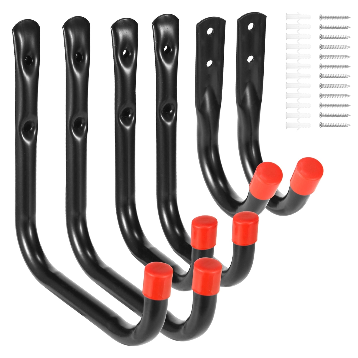 FFF-GPCT1795 22 lbs Garage Storage Load Bike Bicycle Wall Hanger Rack Hooks, Black - One Size - Pack of 6