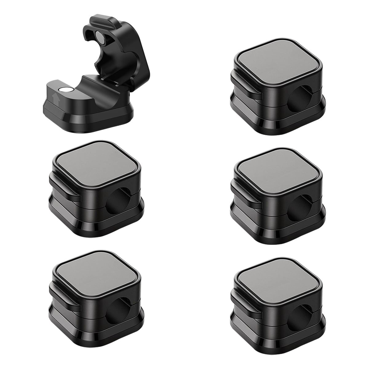 Magnetic Cable Clips, Magnetic Cord Organizer Adhesive Wire Holder for Home Office Car Desk Nightstand Wall - Black - One Size - Pack of 6