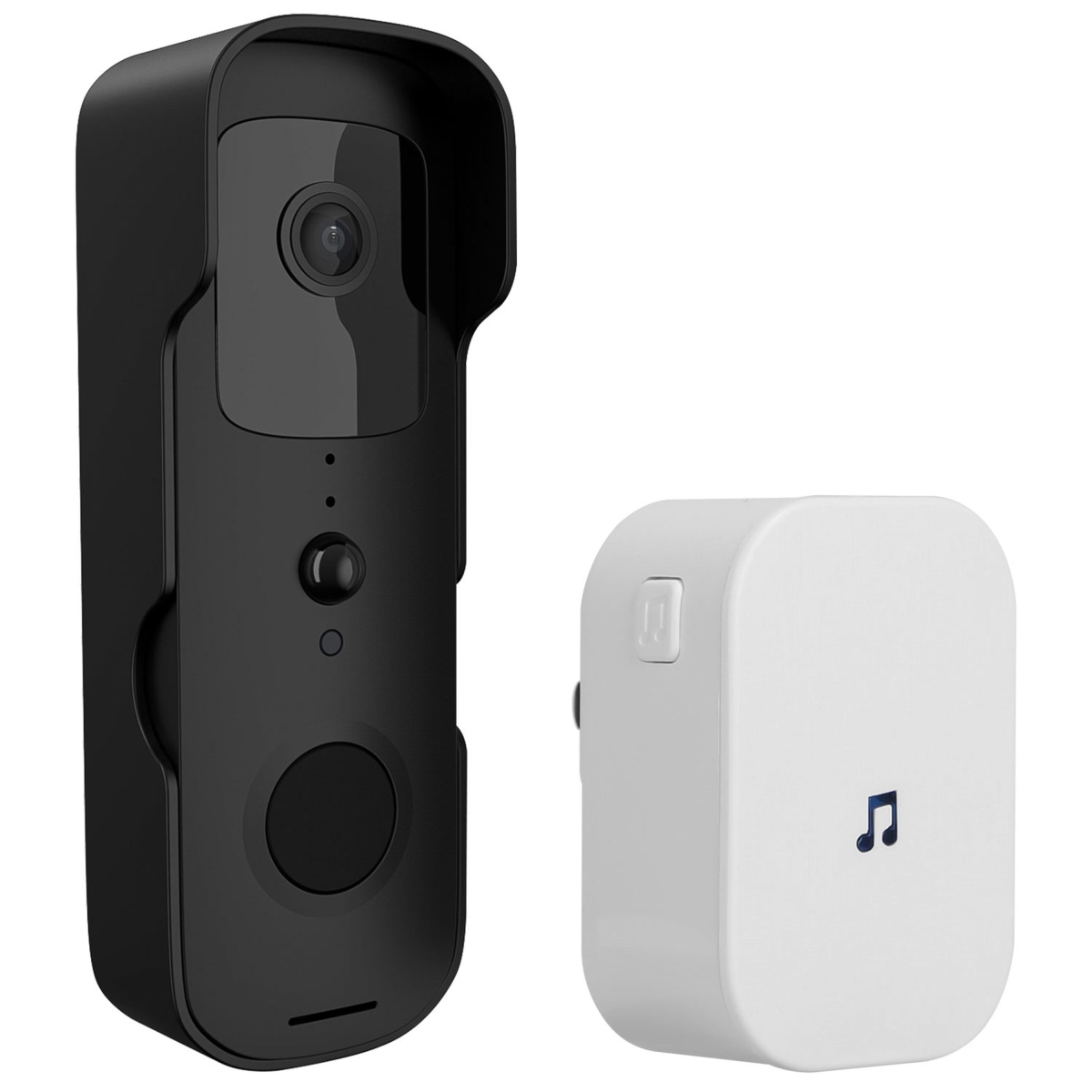 Two Way Audio Night Vision 1080P Motion Detection Battery Wireless Smart Wi-Fi Video Security Phone Doorbell Intercom Camera, Black - One Size