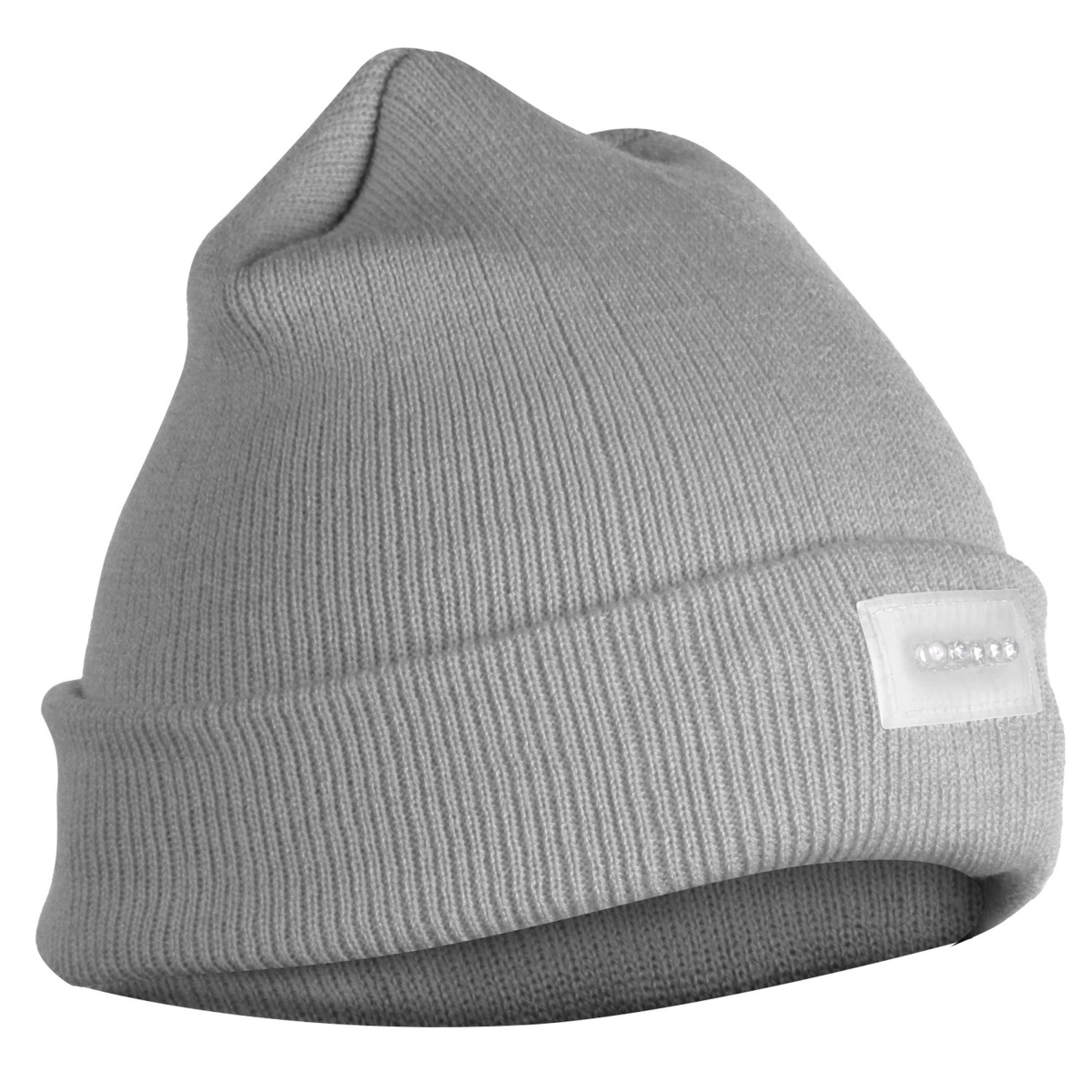 FFF-Grey-GPCT800 Unisex 5 LED Knitted Beanie Winter Warm Hat, Camping Jogging Running Cap Headlamp - Gray - One Size