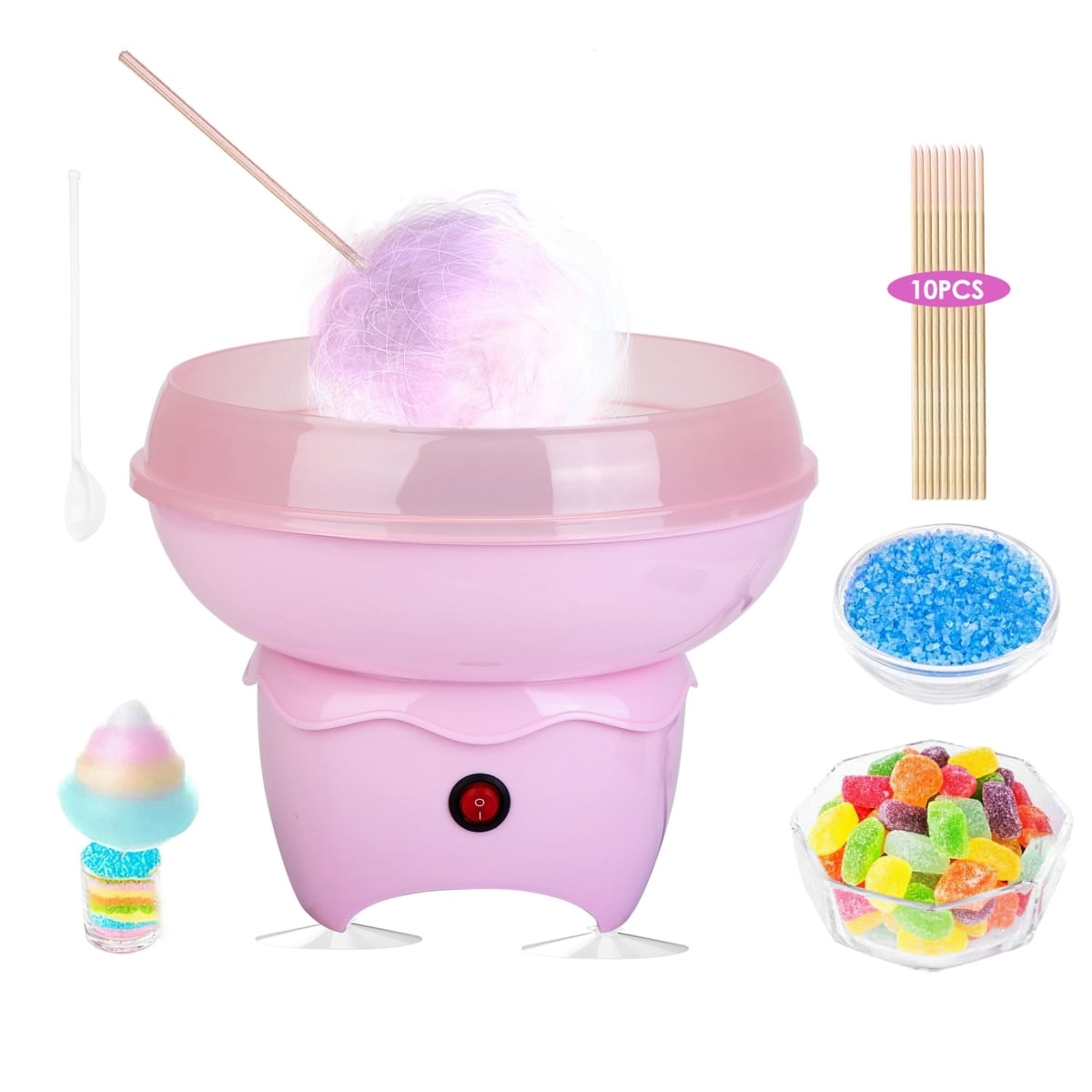 Picture of Fresh Fab Finds FFF-GPCT4788 Cotton Candy Maker, Portable Cotton Candy Machine Electric Cotton Candy Express for Kids Christmas Gift Birthday - Pink - One Size