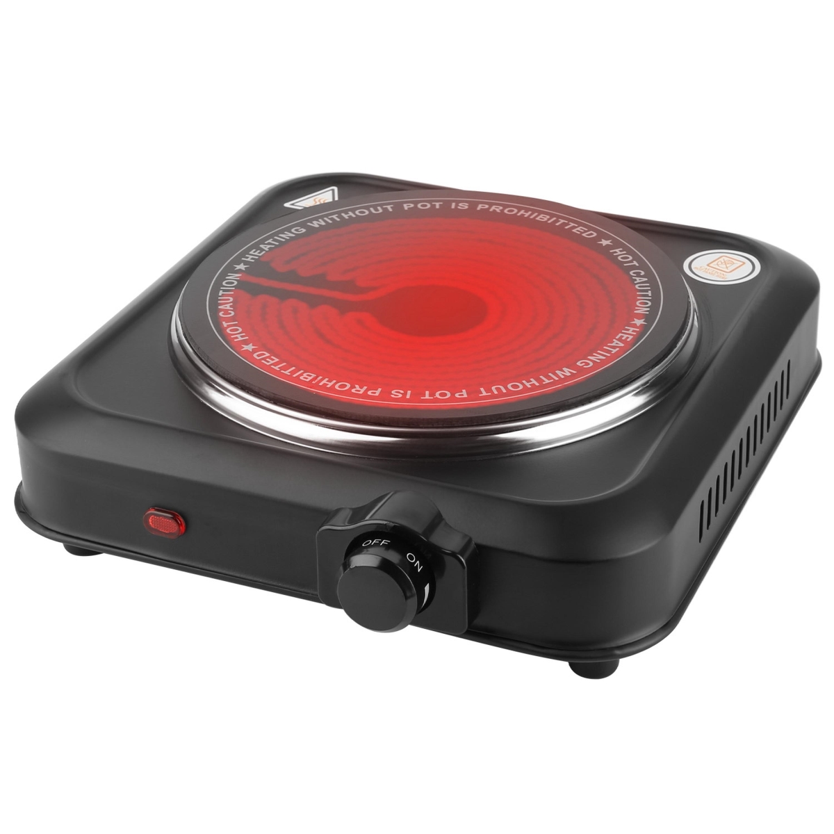 Picture of Fresh Fab Finds FFF-GPCT5381 1200W Electric Infrared Single Burner Hot Plate with 7.5 in. Glass Cooktop - Black - One Size