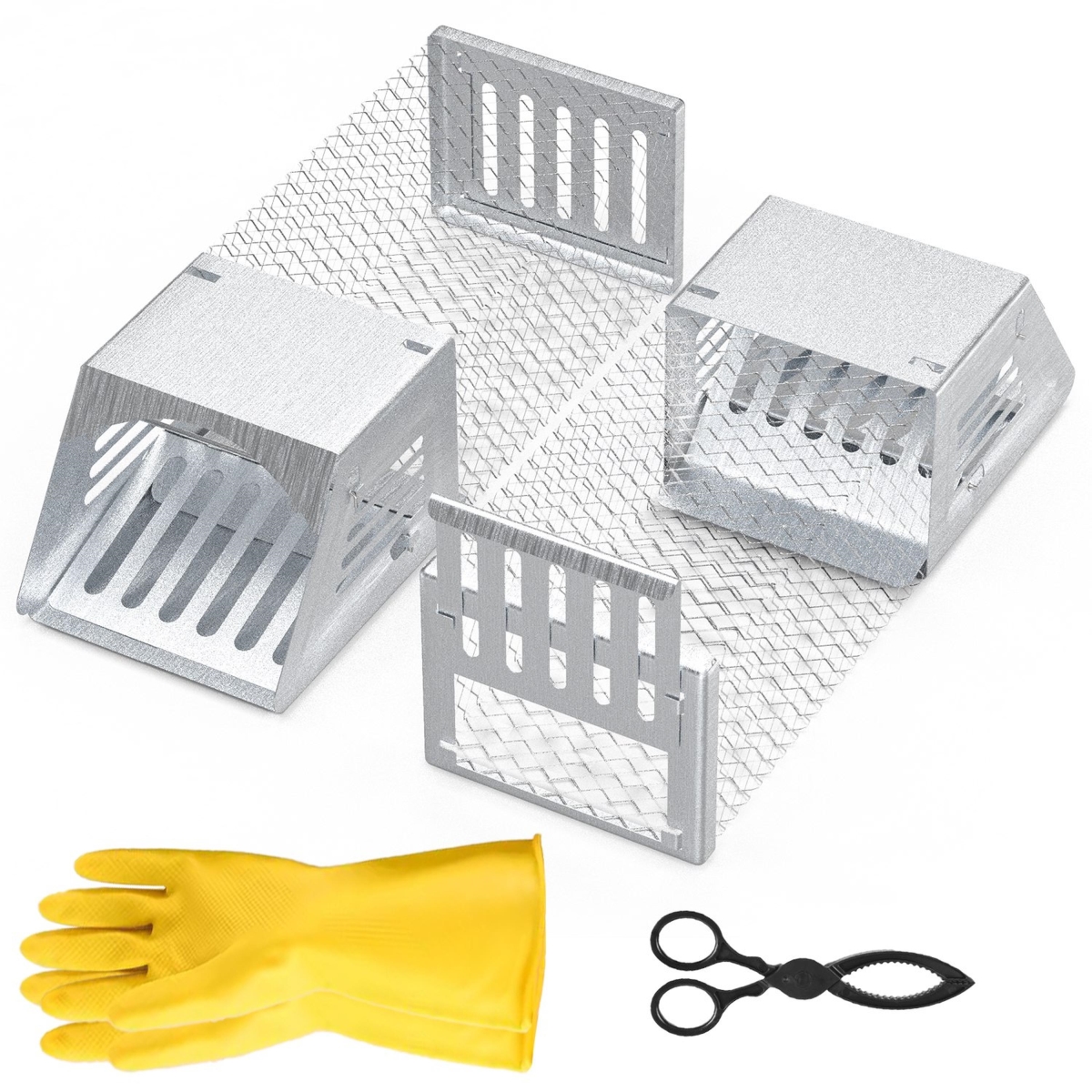 FFFGPCT5305 Humane Mouse Trap Cage44 Reusable44 Single Door44 Catch  Release  Silver  2 Piece