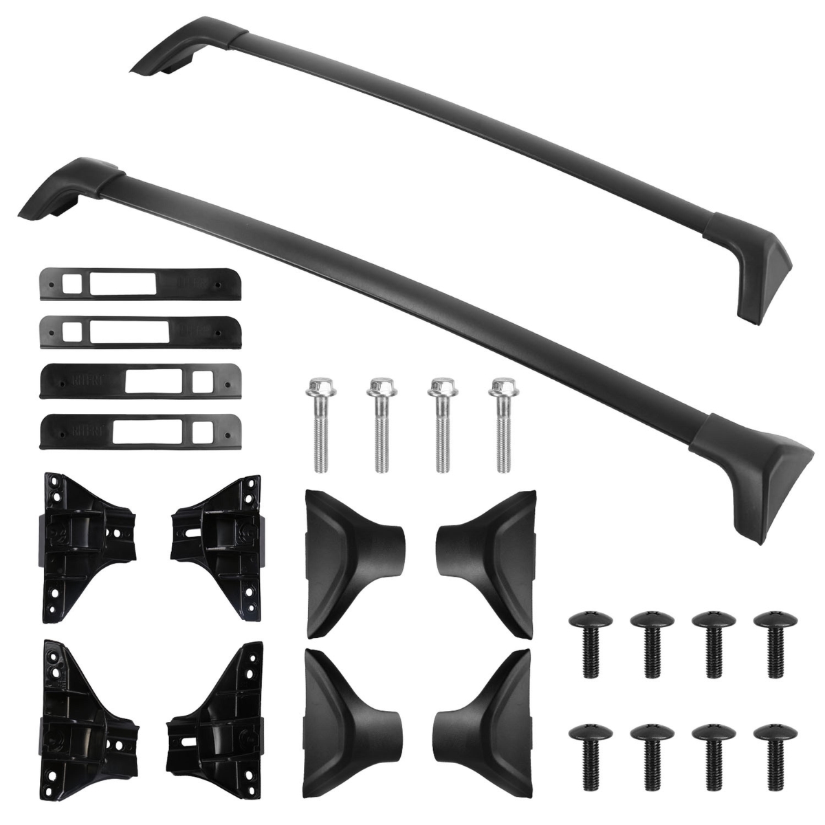 Car Roof Rack Cross Bars, Aluminum Alloy for Toyota RAV4 2019-2024 with Side Rails for Cargo Carrier Bag Kayak Bike - Black - One Size