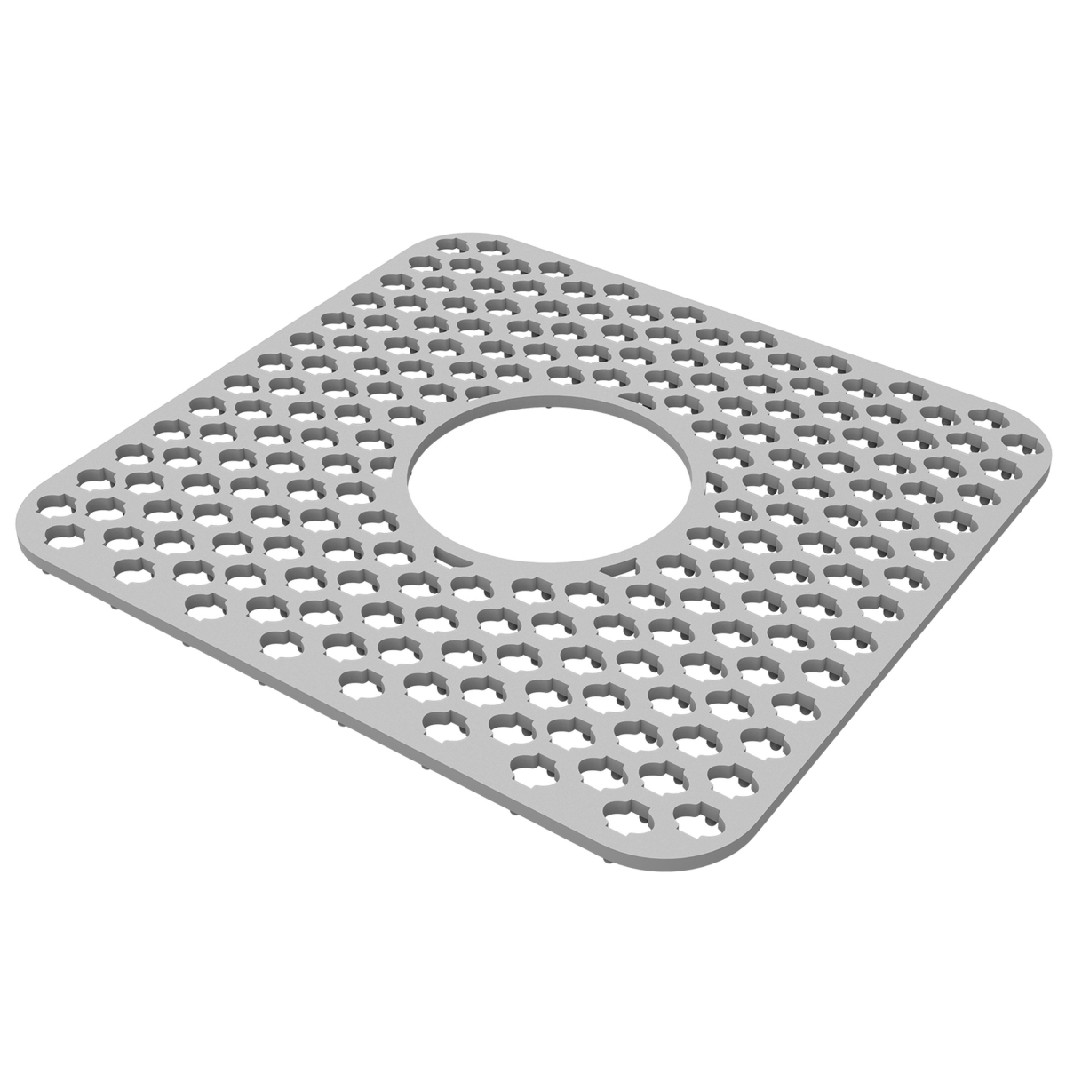 Picture of Fresh Fab Finds FFF-S-Grey-GPCT4523 Silicone Grid Sink Mat with Central Drain Hole, 11.61 x 13.58 in., Non-Slip Kitchen Stainless Steel Sink Protector Dishwasher Safe - Gray - Small - 2 Piece