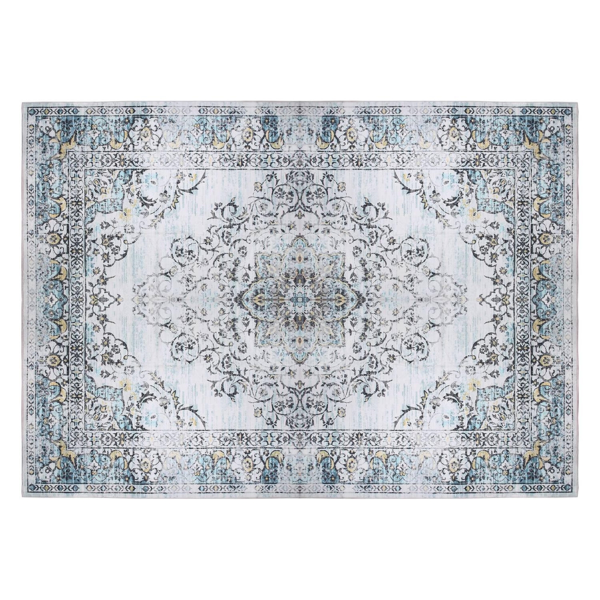 FFF-8-10FT-Type1-GPCT5066 8 x 10 ft. Modern Non-Slip Carpet Boho Low Pile Rectangular Vintage Area Rug, Multi Color