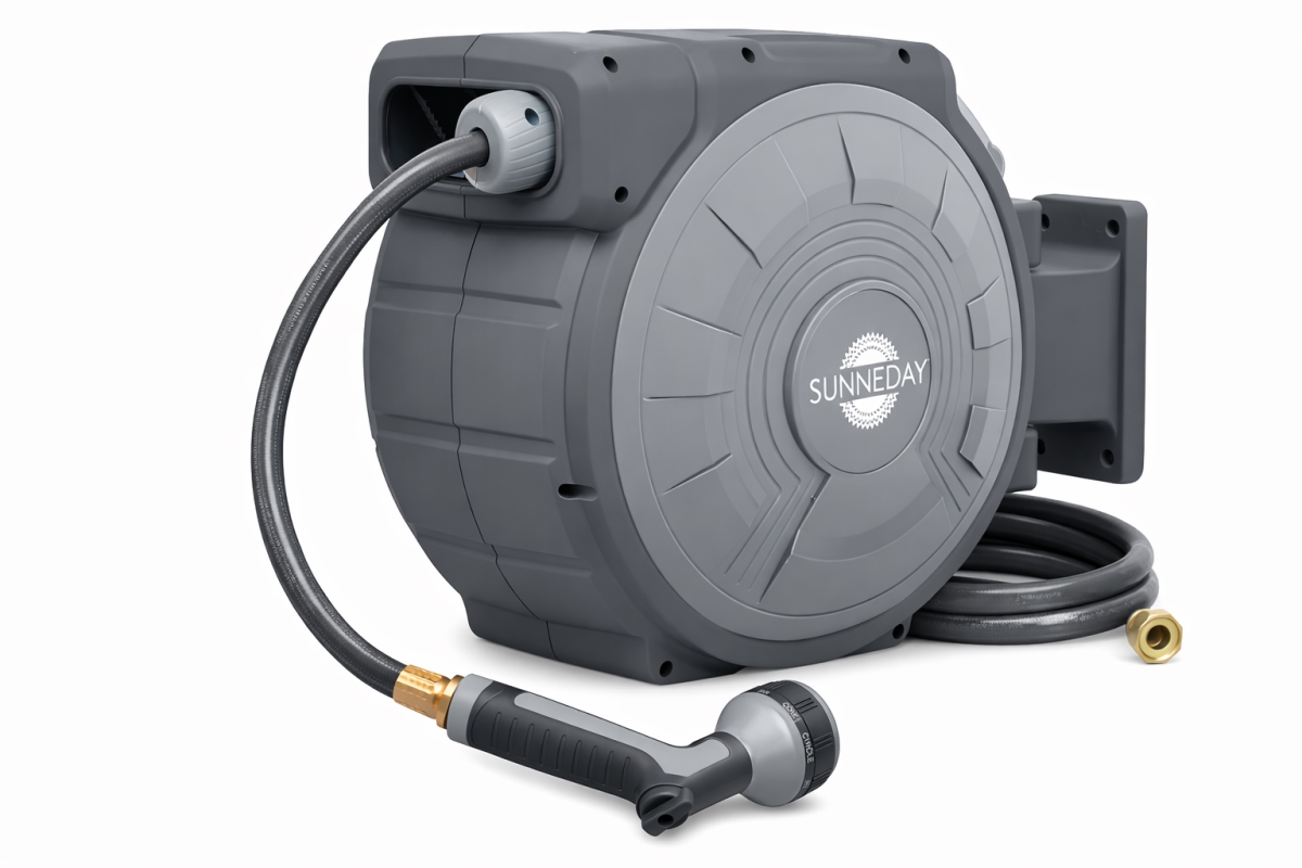 TW-75S  TW-75S 75ft Retractable Hose Reel | Automatic Retractable w/Wall Mount | Easy to Assemble Reel w/Flexible Swivel Mount (75FT 1/2)