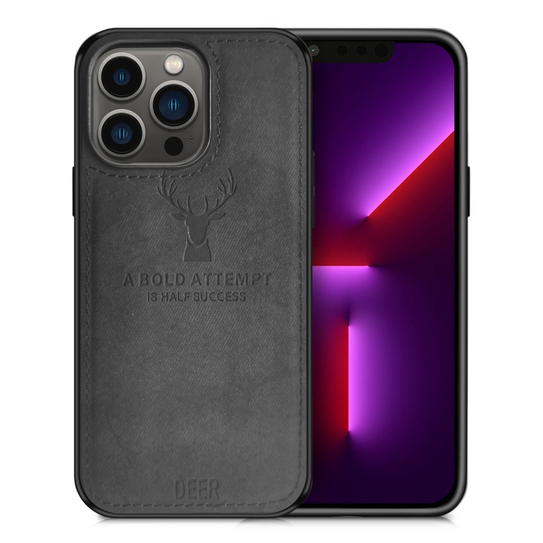 Picture of Alpha Digital IP13P-DEER-BK Protective Case for Iphone 13 Pro  Black