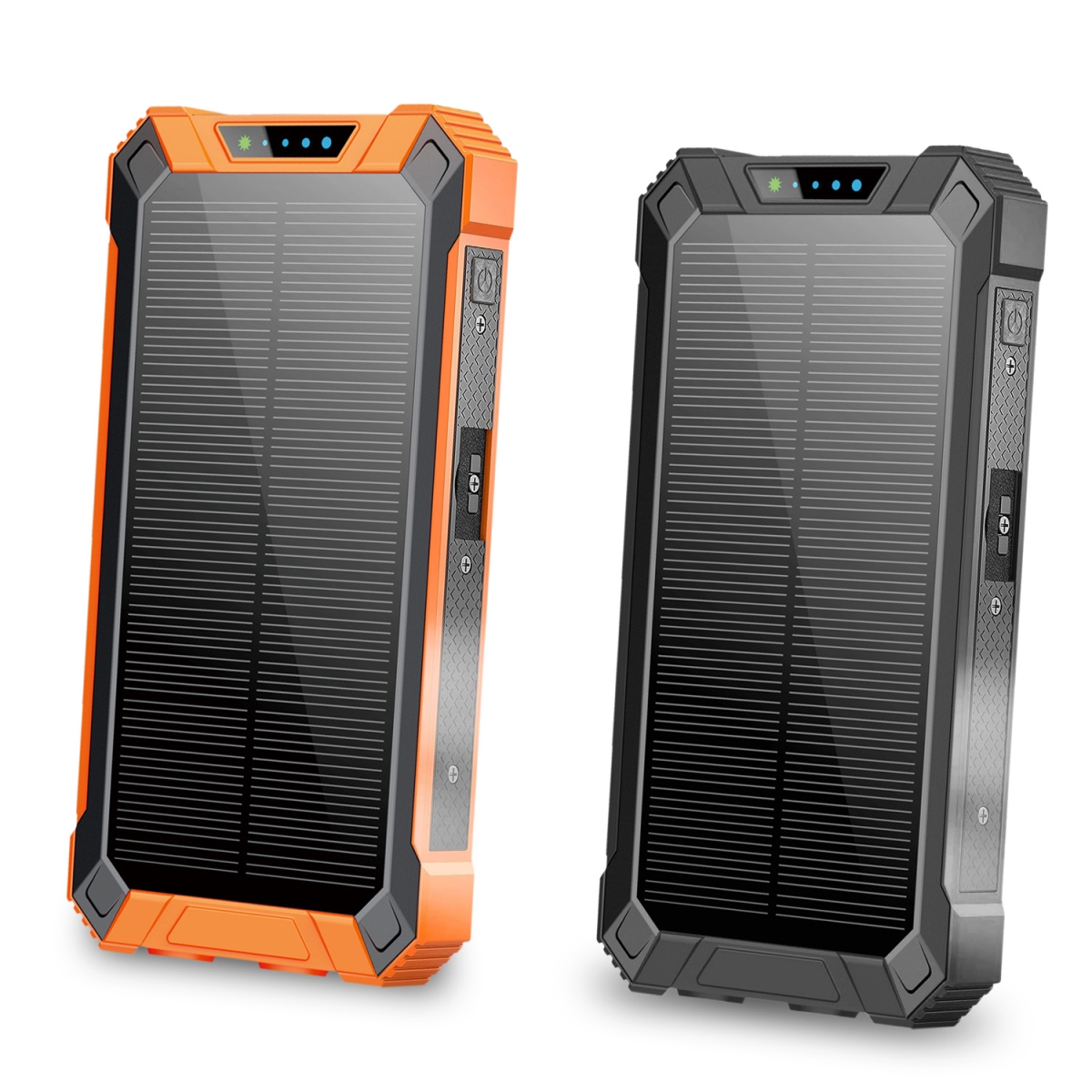 ZL808-B 20000 mAh Outdoor Solar Power Bank with Built-in 4 Cable, Black