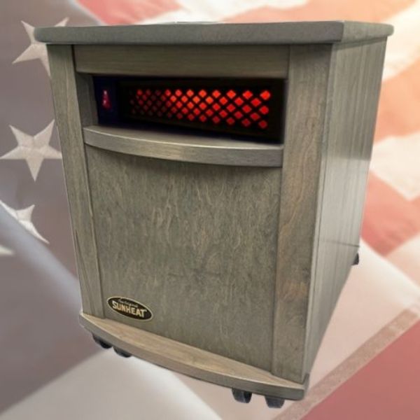 Original Amish Hand Crafted Infrared Heater, Driftwood Maple