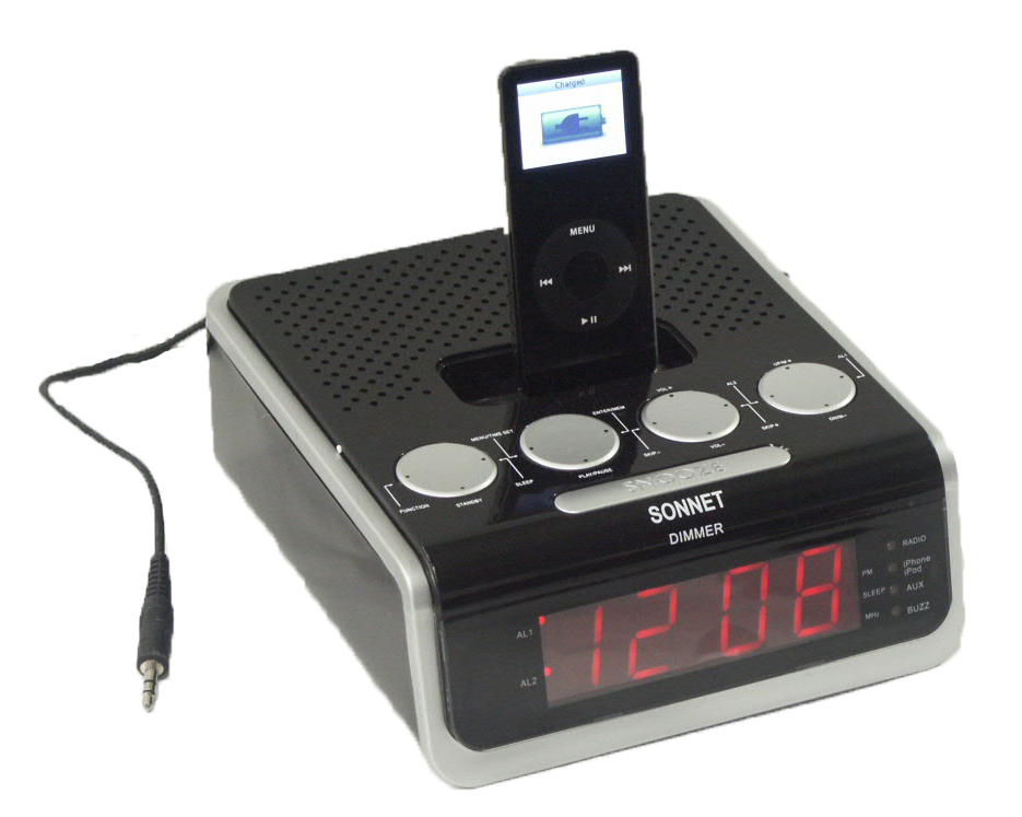 Picture of Sonnet Industries R-1530 0.9 in. 30 Pin iPhone & iPod Docking Station Clock Radio With LED Display
