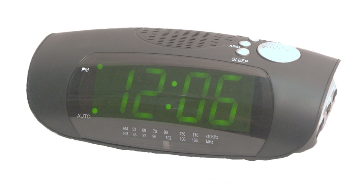 Picture of Sonnet Industries R-1693 1.2 in. Green LED Display Clock Radio With Aux Cord