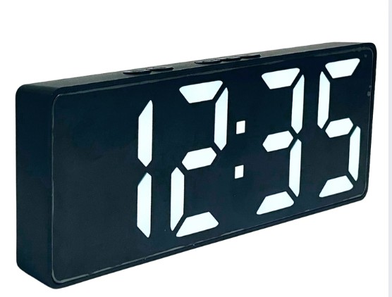 T-4437 2 Lcd Number Alarm Clock With Bright White Display