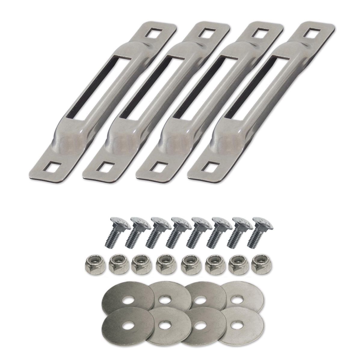 SLSS4FC Carriage Bolts E-Track Single Strap Anchors - Stainless Steel, Pack of 4