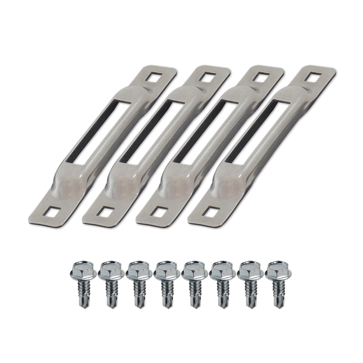 SLSS4FS Self-Drilling Screws E-Track Single Strap Anchors - Stainless Steel, Pack of 4