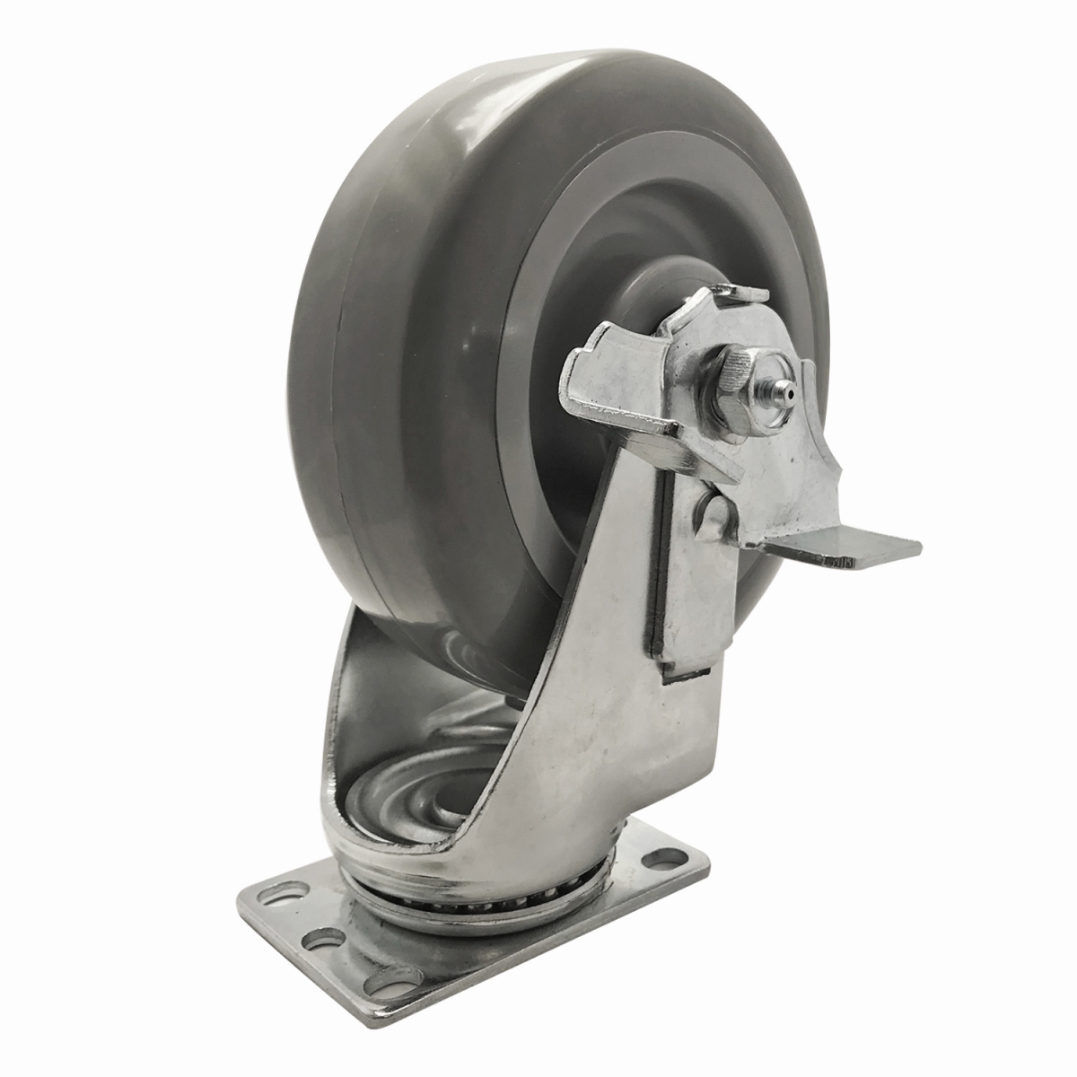 6 in. Super-Duty Polyurethane Swivel-Brake Caster, 450 lbs