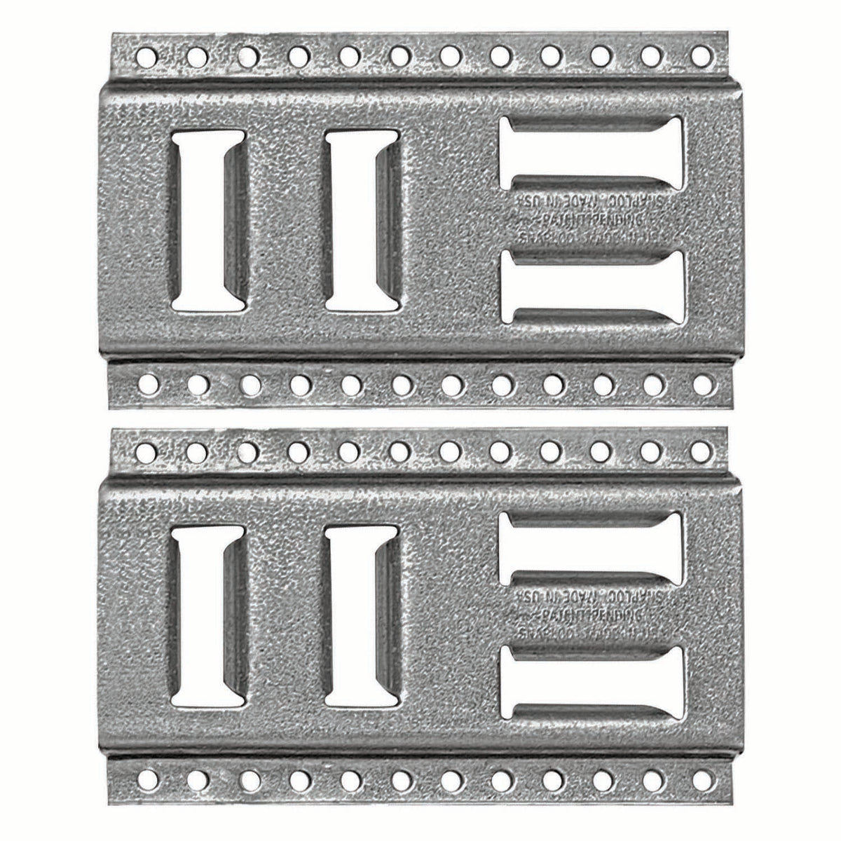 SLAET08G2 8 in. Fast-Track E-Track Galvanized Steel Horizontal Vertical Logistic Tie-Down for Pickups, Trucks & Trailers - Pack of 2