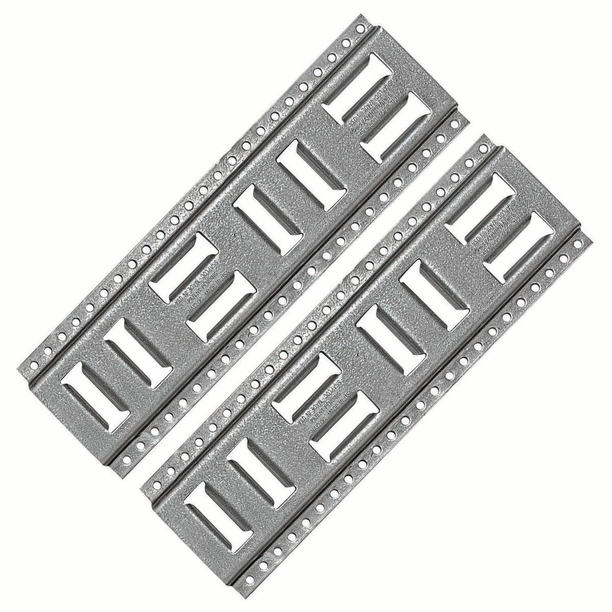 SLAET16G2 16 in. Fast-Track Galvanized Steel Horizontal Vertical E-Track Strap Anchors - Pack of 2