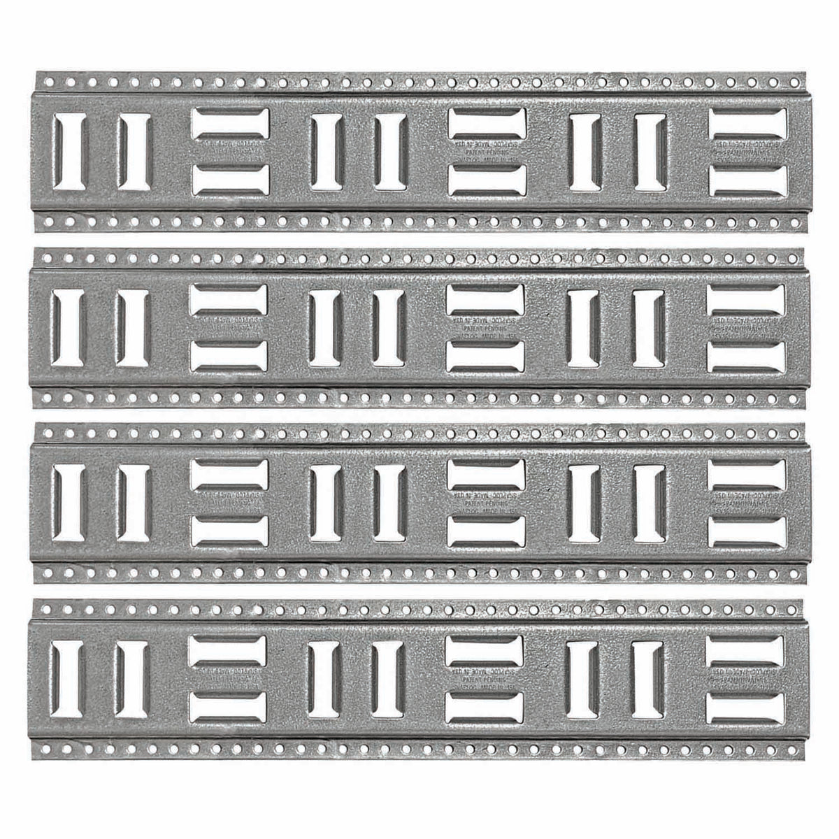 SLAET24G4 24 in. Fast-Track Galvanized Steel Horizontal Vertical E-Track Strap Anchors - Pack of 4