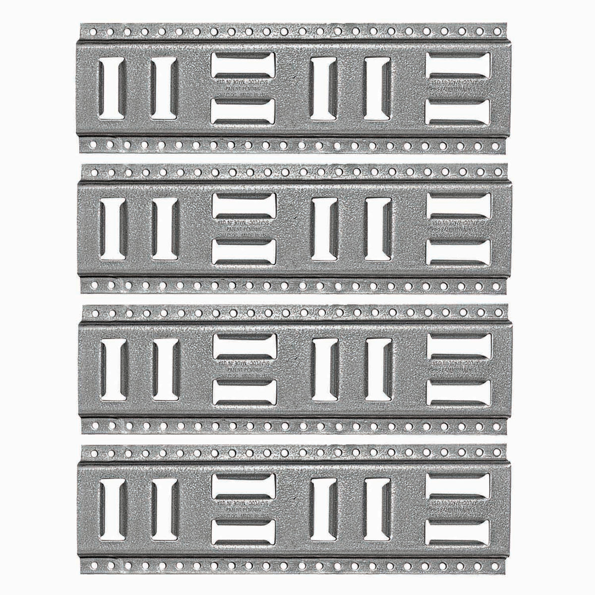 SLAET16G4 16 in. Fast-Track Galvanized Steel Horizontal Vertical E-Track Strap Anchors - Pack of 4