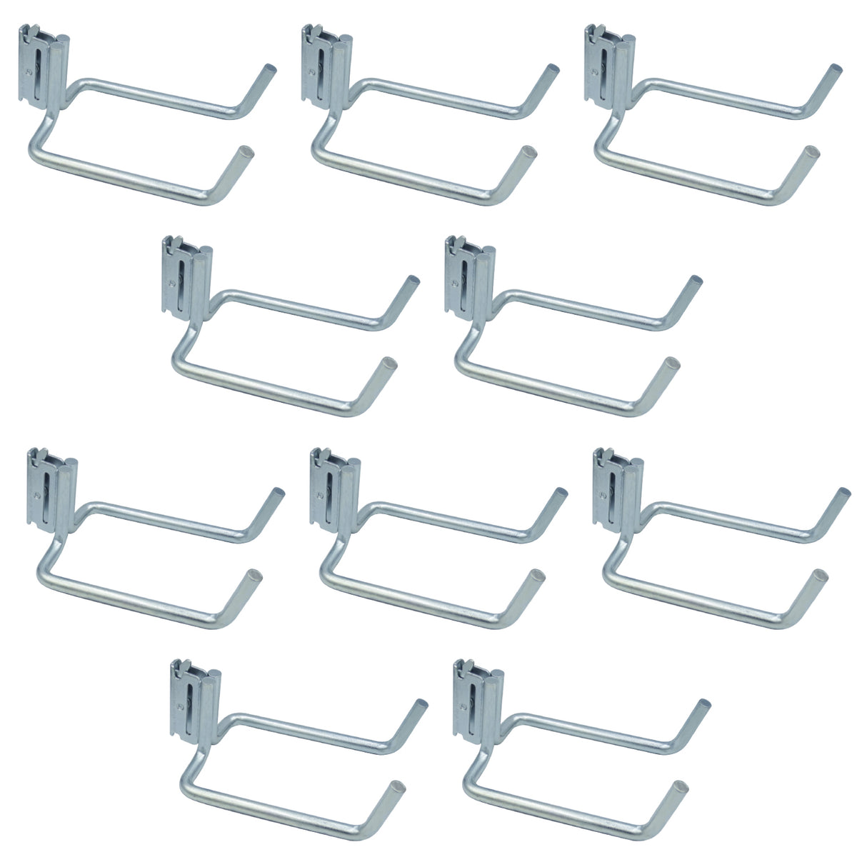 SLAEJH7D10 8 in. Multi-Purpose J-Hook Dual Hanger, Logistic Tie-Down for Pickups, Trucks & Trailers - Pack of 10