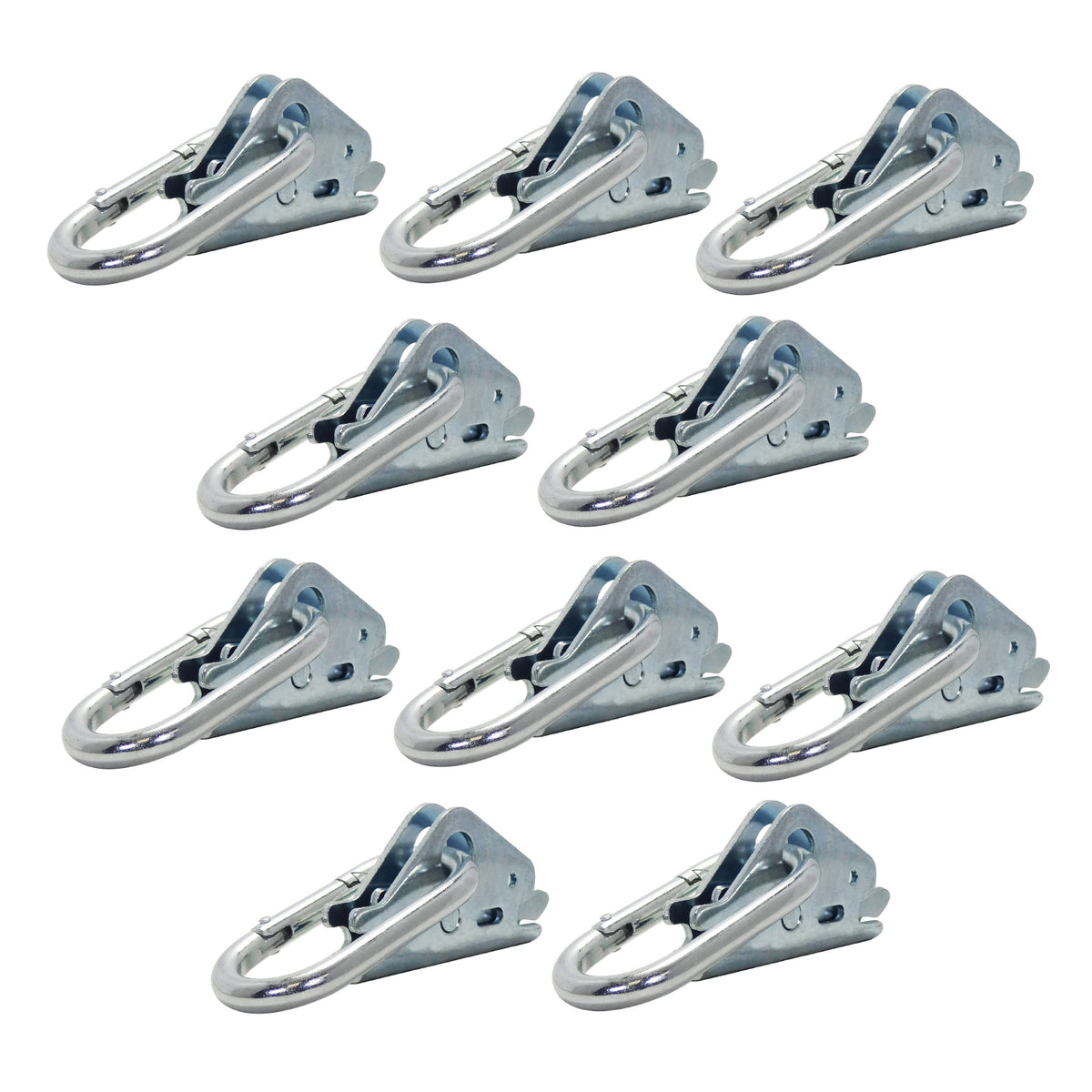 SLAEASHI10 E-Track Snap-Hook Carabiner Tie-Down for Hook-Straps, Rope & Cable - Pack of 10