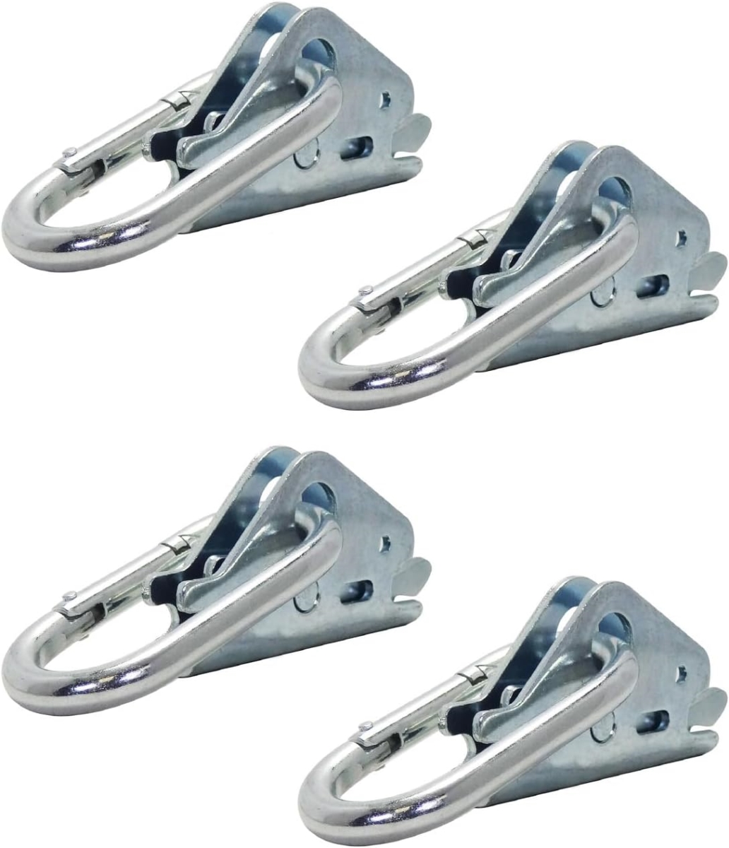 SLAEASHI4 E-Track Snap-Hook Carabiner Tie-Down for Hook-Straps, Rope & Cable - Pack of 4
