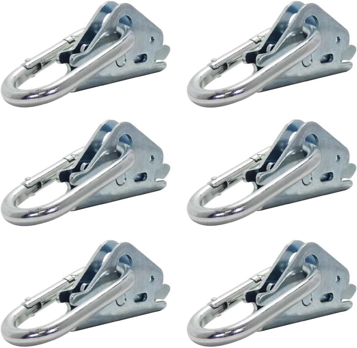 SLAEASHI6 E-Track Snap-Hook Carabiner Tie-Down for Hook-Straps, Rope & Cable - Pack of 6