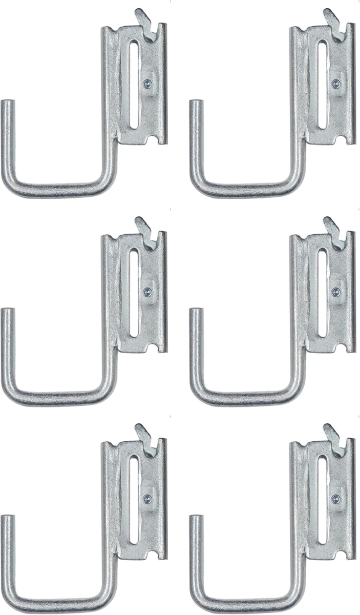SLAEJH2I6 2 in. E-Track Multi-Purpose J-Hook Hanger, Logistic Tie-Down for Pickups, Trucks & Trailers - Pack of 6