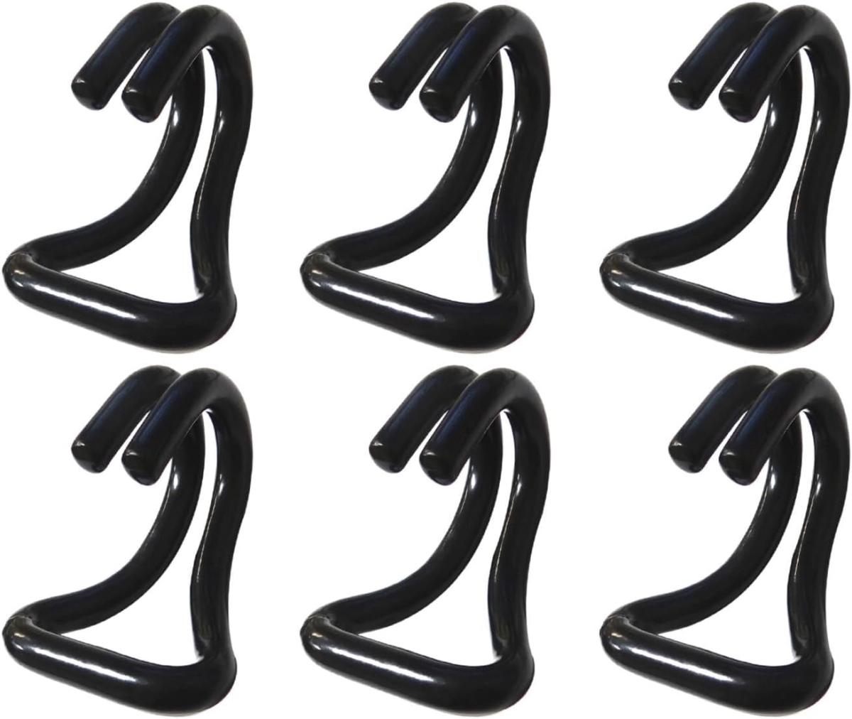 SLAHI6 E-Track Strap Slip-On Hook Adapter, Logistic Tie-Down for Pickups, Trucks & Trailers - Pack of 6