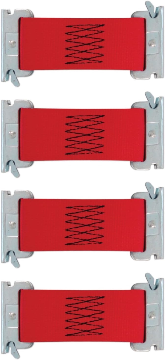 SLTE200R4 2 x 7 in. E-Track Tie-Down Strap 4400 lbs Dolly Connector for Pickups, Trucks & Trailers - Pack of 4