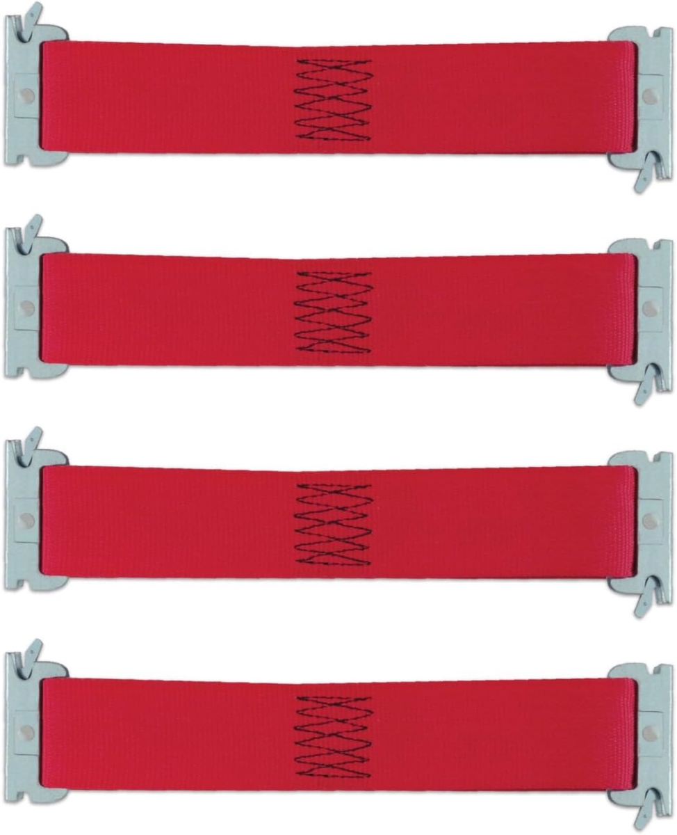 SLTE201R4 2 x 12 in. 4400 lbs E-Track Multi-Purpose Tie-Down Strap for Pickups, Trucks & Trailers - Pack of 4