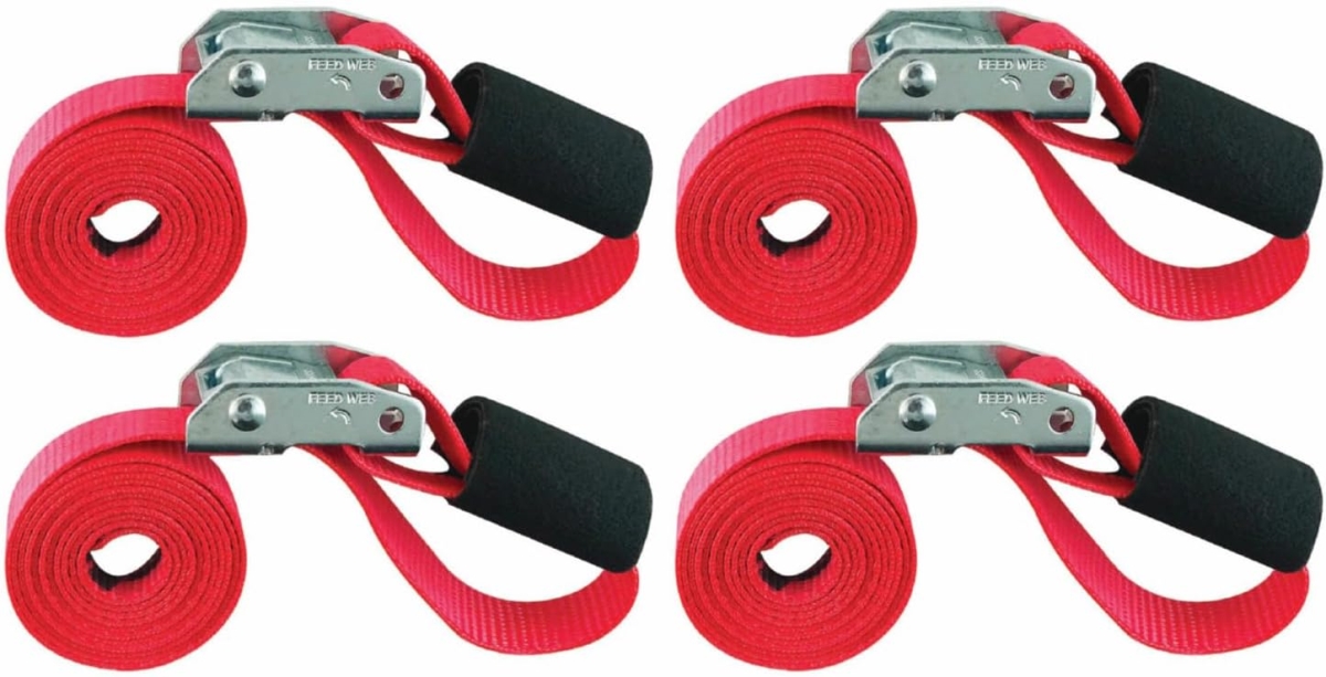 SLTC106CR4 1 in. x 6 ft. 1500 lbs Cinch Strap Cam Tie-Down for Pickups, Trucks & Trailers - Pack of 4
