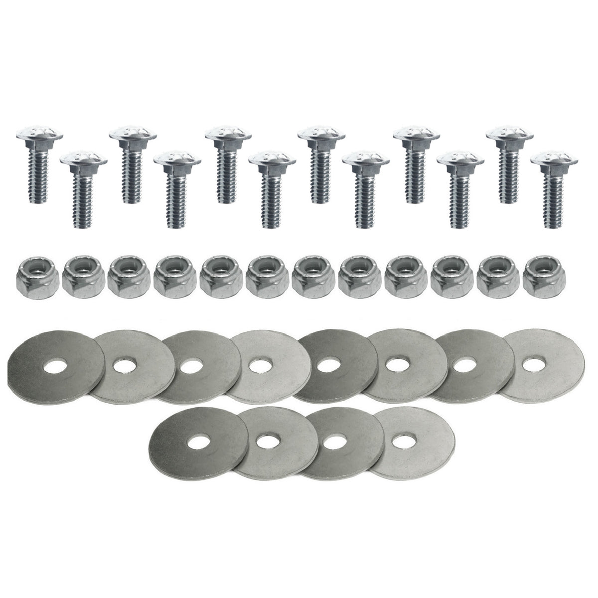 SLFCBDS16 0.31 x 1 in. Fastens 6 E-Track Singles Carriage Bolt Set - Zinc
