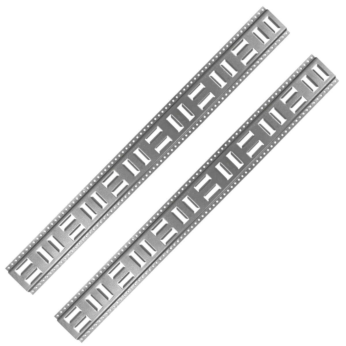 SLAET48G2 48 in. Fast-Track Galvanized Steel Horizontal Vertical E-Track Strap Anchors - Pack of 2