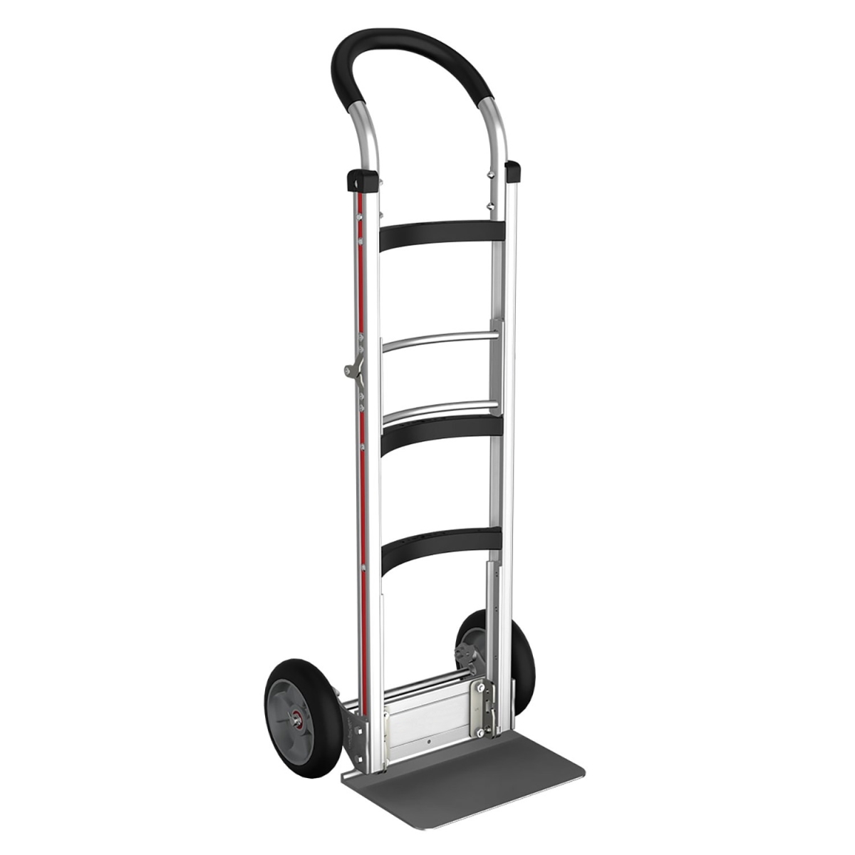 SLVMFCA19E1AR 500 lbs E-Track USA Aluminum Hand Truck with 8 x 2 in. Solid Rubber Tires Loop-Handle Foldable Storage Curved Frame