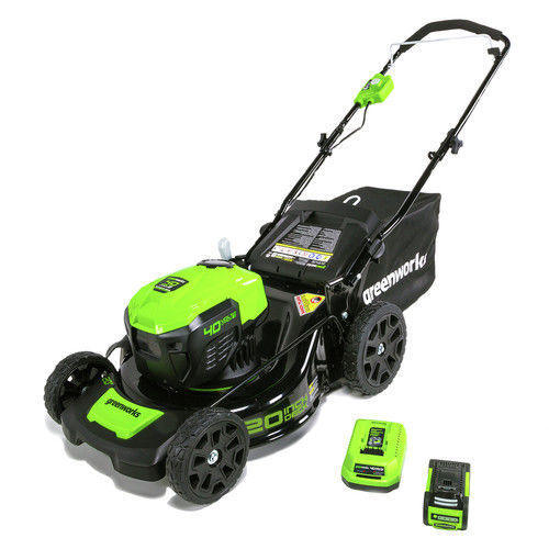 Picture of Greenworks 2507802 21 in. 40V Corded Lawn Mower with 4AH Battery&#44; Green & Black