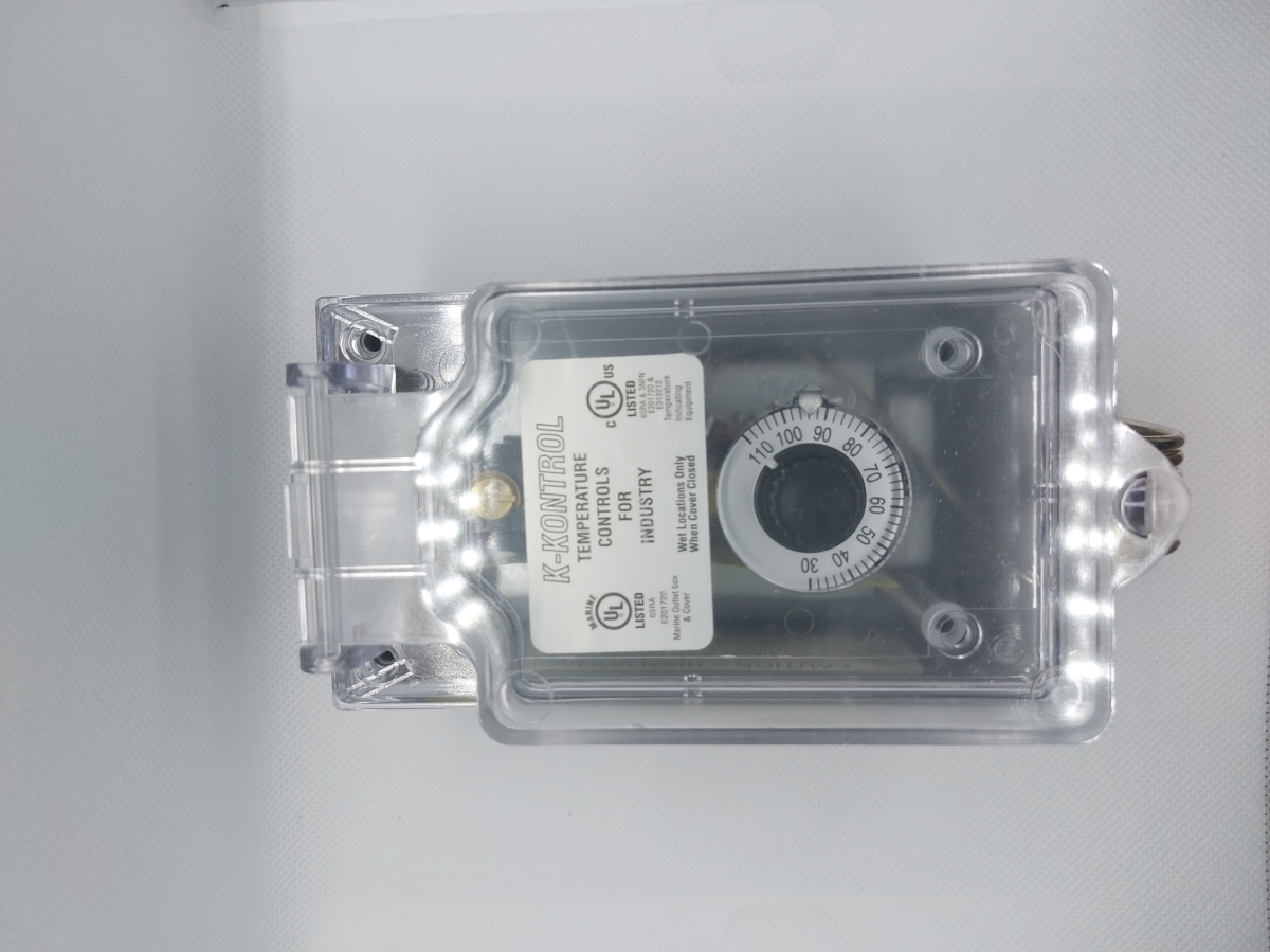 Picture of K-Kontrols KJ16110-A K-Kontrol KJ16110-A, Adjustable Line Voltage Thermostat, Single Stage 30 Degree F -110 Degree F