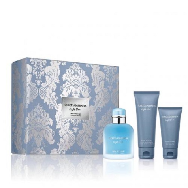 Picture of Beaute Prestige International DG858165 Mens Dolce & Gabbana Light Blue Eau Intense Gift Set - 3 Piece