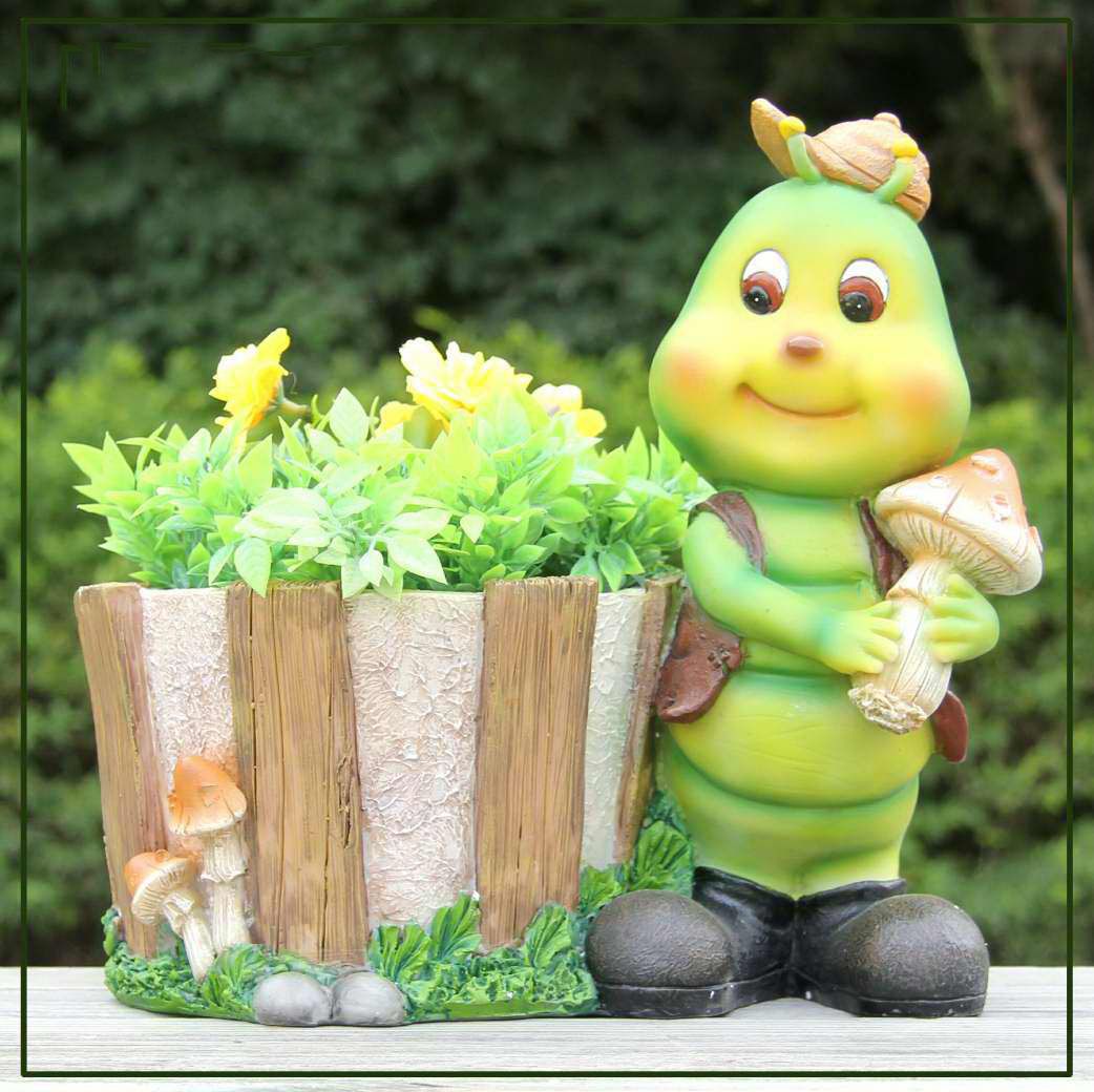 Caterpillar Flower Pot, Green