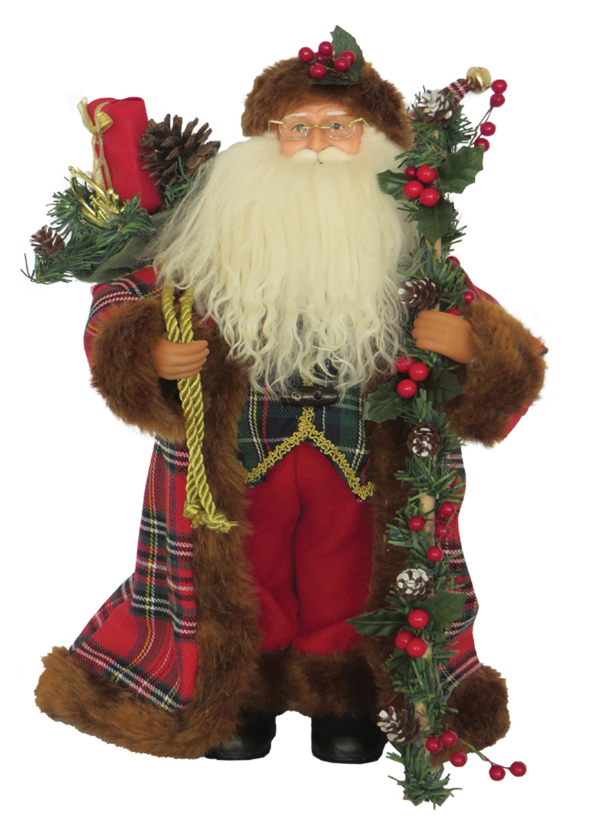 15 in. Christmas Plaid Santa