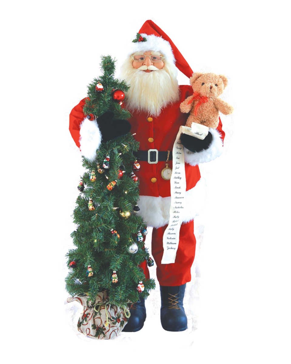 48 in. Santa with Teddy Bear &tree Led Lit