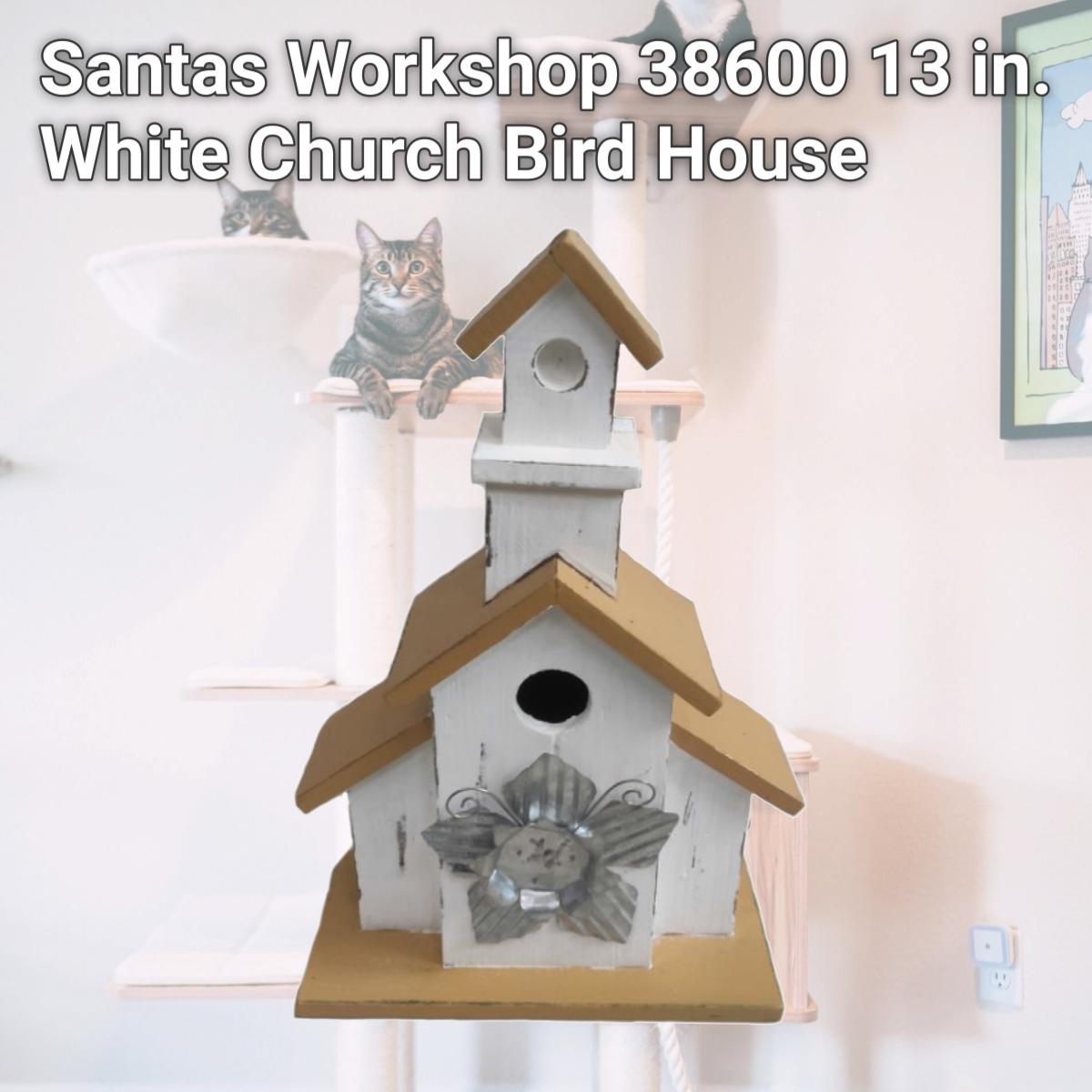 Picture of Santas Workshop 38600 13 in. White Church Bird House
