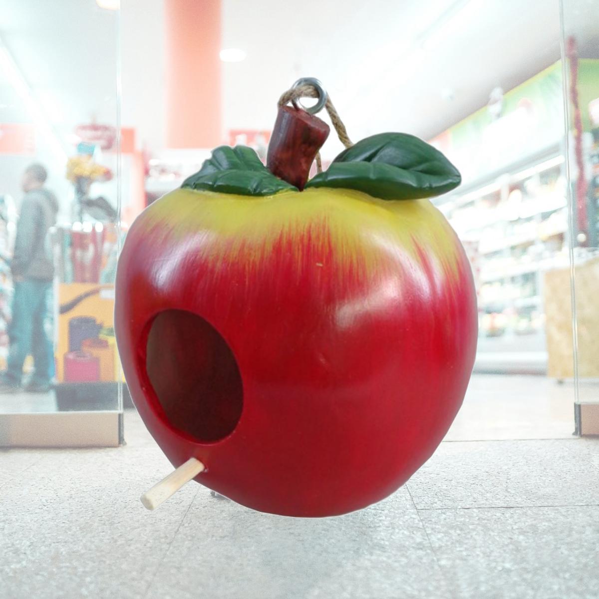 Picture of Santas Workshop 38614 6.9 in. Resin Red Apple Bird House