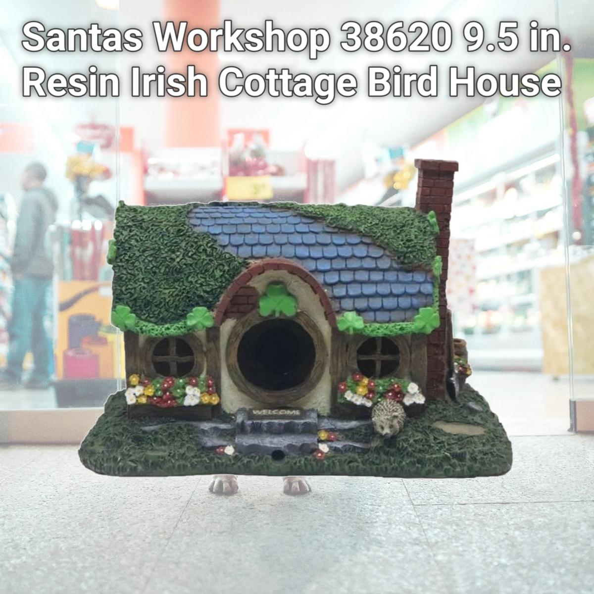 Picture of Santas Workshop 38620 9.5 in. Resin Irish Cottage Bird House