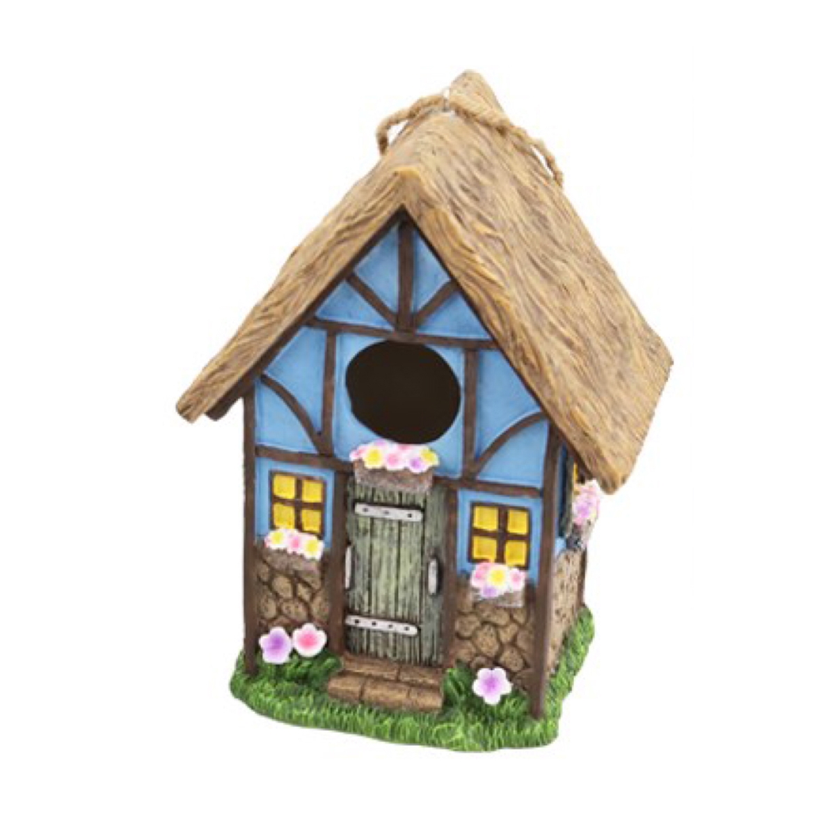Picture of Santas Workshop 38622 8.2 in. Resin Blue Cottage Bird House